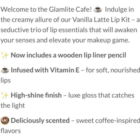 Glamlite Vanilla Latte Lip Gloss Set - limited edition - Picture 5 of 6